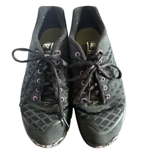Nike Free Mesh Sneakers Womens Black With Purple Detail Fitsole Lace Up Size 8 - Picture 6 of 7